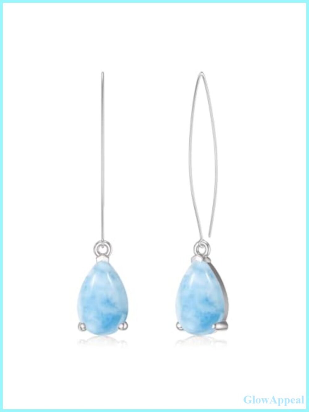 Genuine Turquoise Dangling Earrings 925 Sterling Silver Gemstone Jewelry